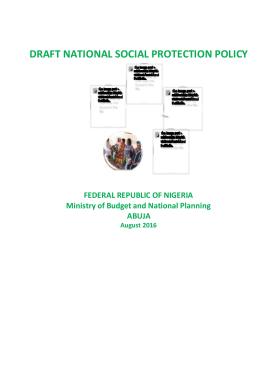 Draft national social protection policy Draft national social protection policy