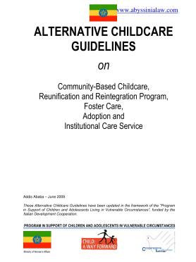 ALTERNATIVE CHILDCARE GUIDELINES ALTERNATIVE CHILDCARE GUIDELINES