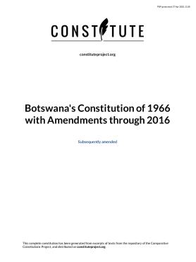Botswana - Constitution of 1966 with Amendments - 2016