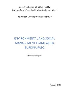 Environmental and social management framework - Burkina faso
