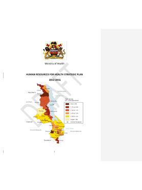 Human Resources For Health Strategic Plan 2012-2016