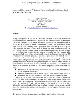 Impacts of Government Policies on Pastoralist Livelihoods in the SemiArid Areas of Tanzania  Impacts of Government Policies on Pastoralist Livelihoods in the SemiArid Areas of Tanzania