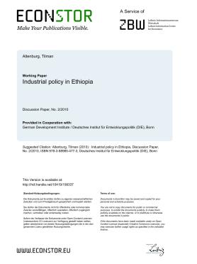 Industrial pollicy in Ethiopia Industrial pollicy in Ethiopia