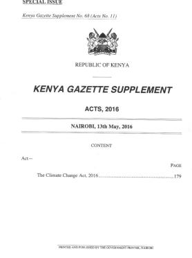 Kenya Climate Change Act 2016