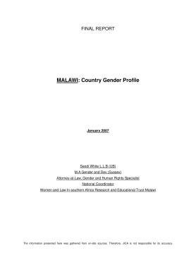 Malawi Country Gender Profile 2007