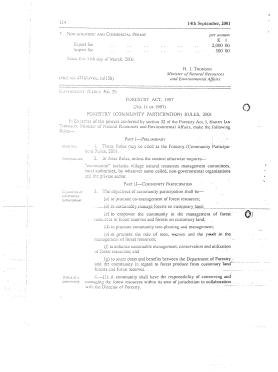 Malawi Forestry community participation rules 2001