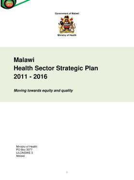 Malawi Health Sector Strategic Plan 2011-2016