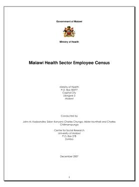 Malawi health sector employee census