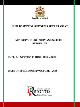 Ministry of Forestry and Natural Resources Reforms Contract 2020 - 2026 Malawi
