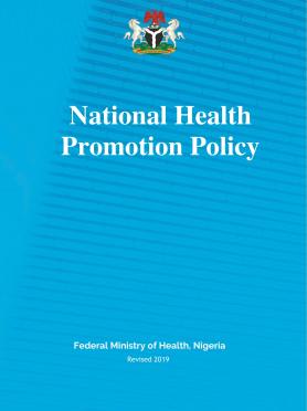 National Health Promotion Policy - NHPP_2019 National Health Promotion Policy - NHPP_2019