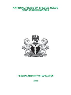 National Policy on Special Needs Education National Policy on Special Needs Education