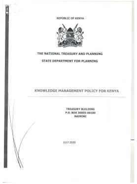 National Treasury and Planning Knowledge Management Policy Draft July-2020