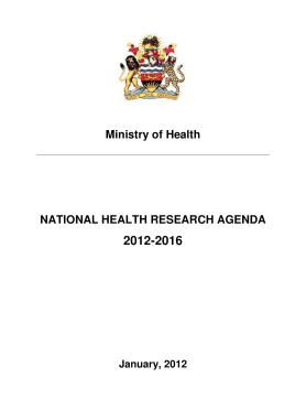 National health reasearch agenda 2012 - 2016