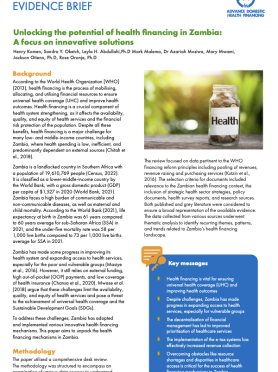 Unlocking the potential of health financing in Zambia: A focus on innovative solutions