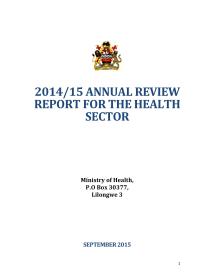 Annual Review Report for Health Sector 2014 - 2015