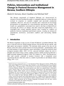 Development Policy Review - 2004 - Kamara - Policies  Interventions and Institutional Change in Pastoral Resource