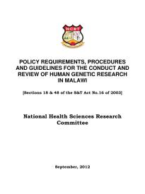Human Genetic Research Procedures and Guidelines