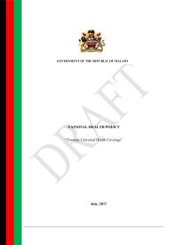 Malawi National Health Policy 2017