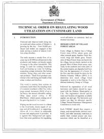 Malawi Technical Order on Regulating Wood Utilisation On Customary Land